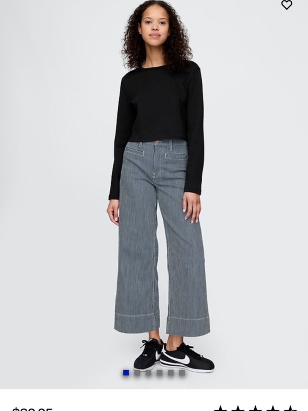 GAP High-Rise Wide-Leg Pinstripe Jeans - blue white